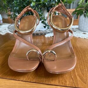 NWOT Steve Madden Sandal Heels with Gold Accents